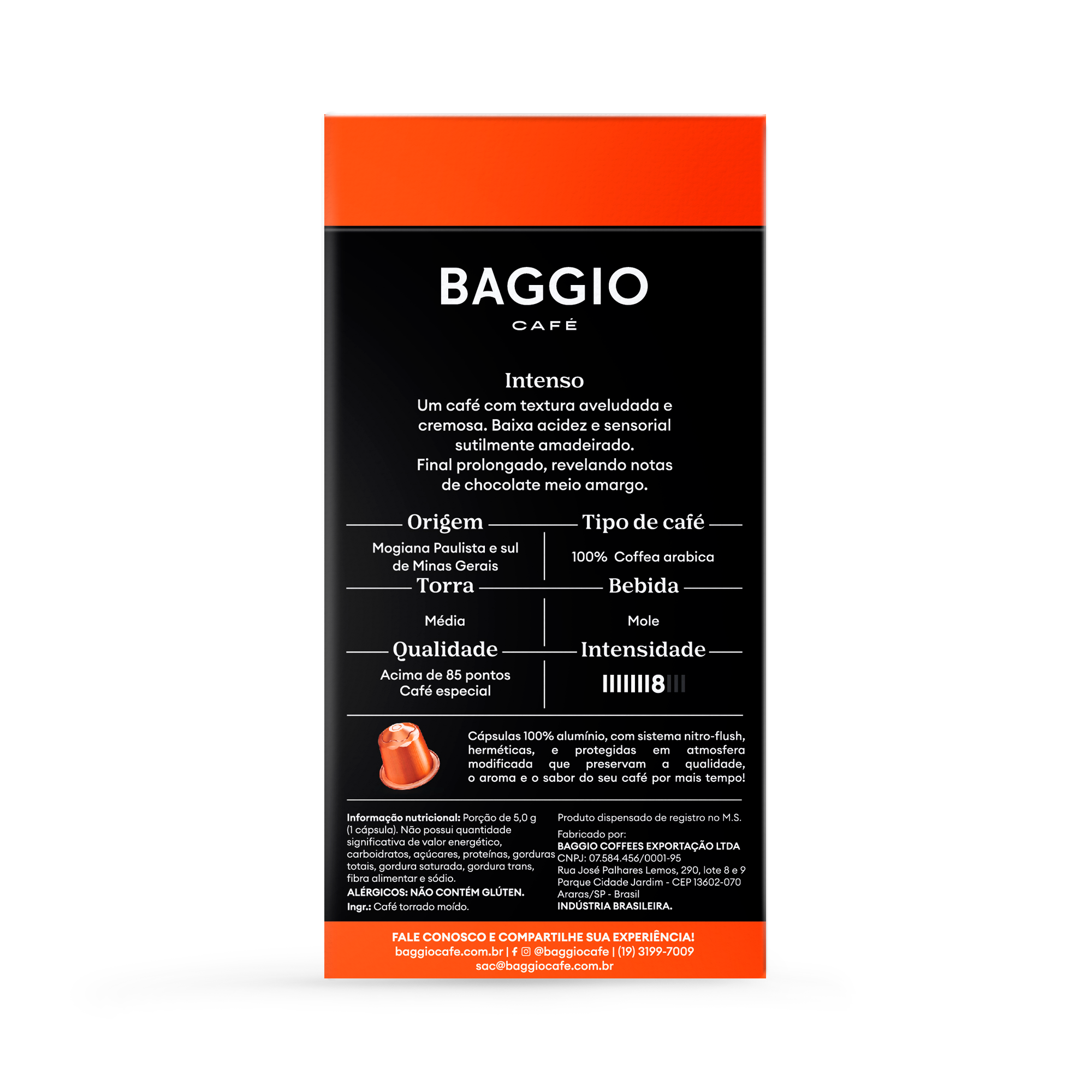 Baggio Intenso - 10 Cápsulas p/ Nespresso*