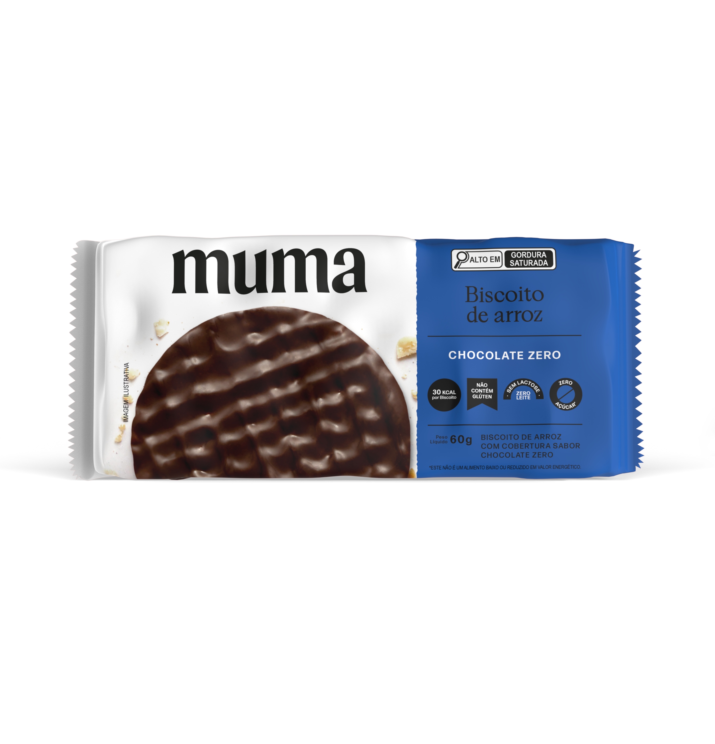 Biscoito de Arroz Chocolate Zero 60g - Muma Snacks