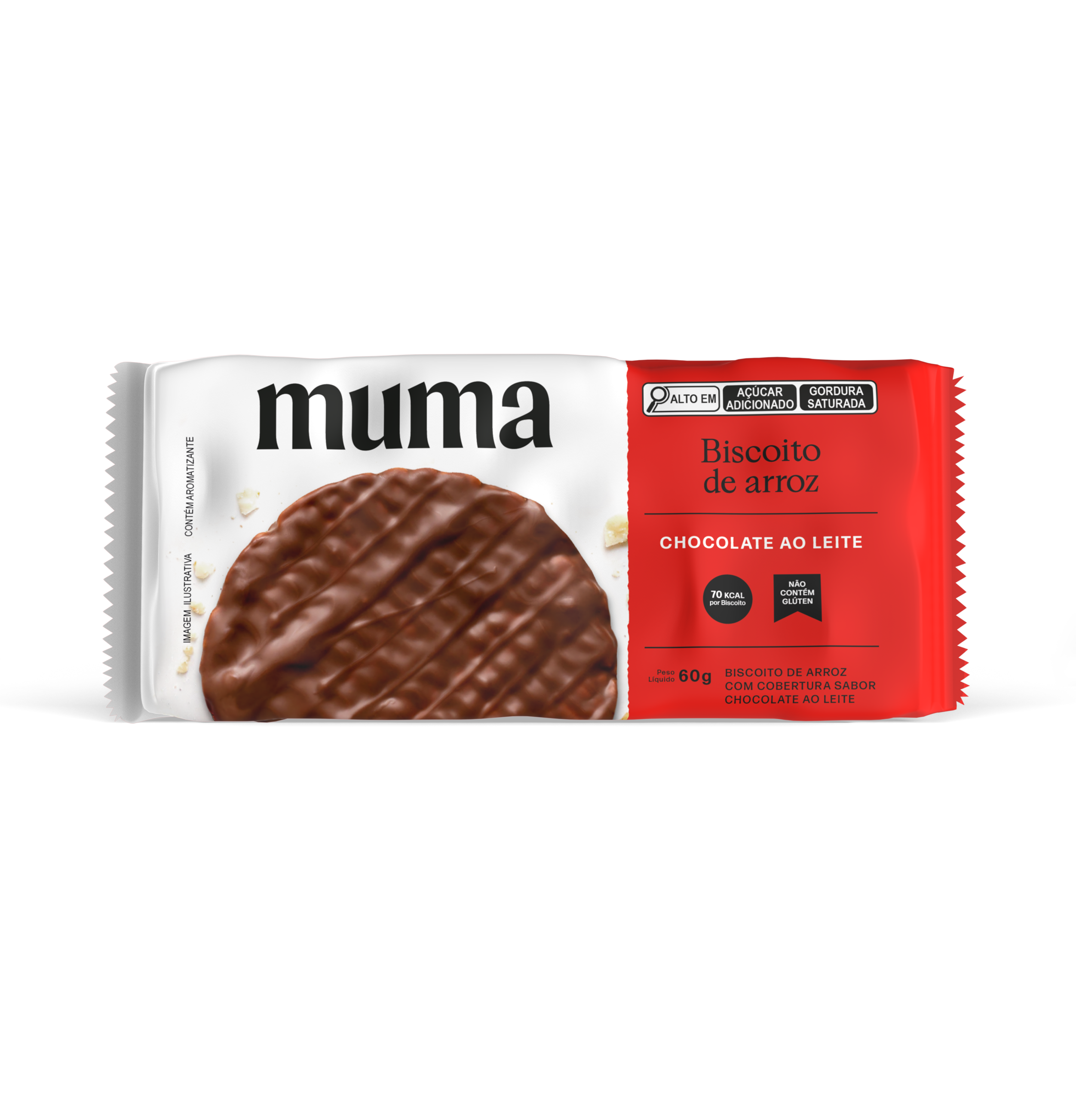 Biscoito de Arroz Chocolate ao Leite 60g - Muma Snacks